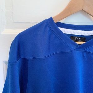 Blue Knit Jersey Style Sweater Shirt